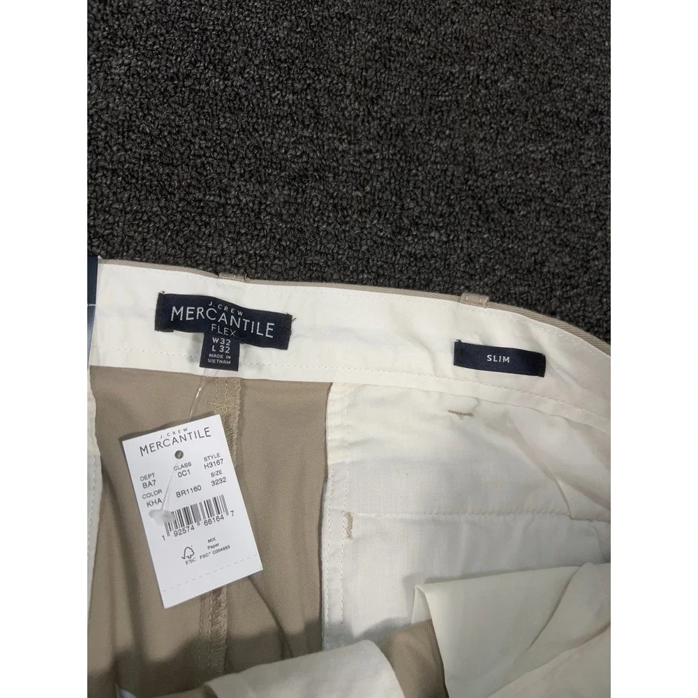 New J Crew Mercantile Pants Men's 32x32 (Fits 34x32) Beige Chino Khaki Slim
